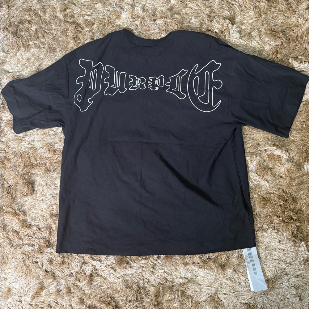Gothic Script Back Print Short Sleeve T-Shirt